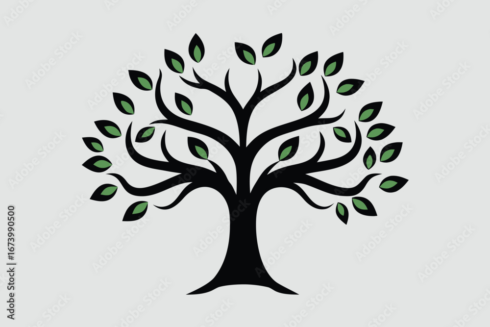 Fototapeta premium Tree and roots design on white background, best tree for logo.