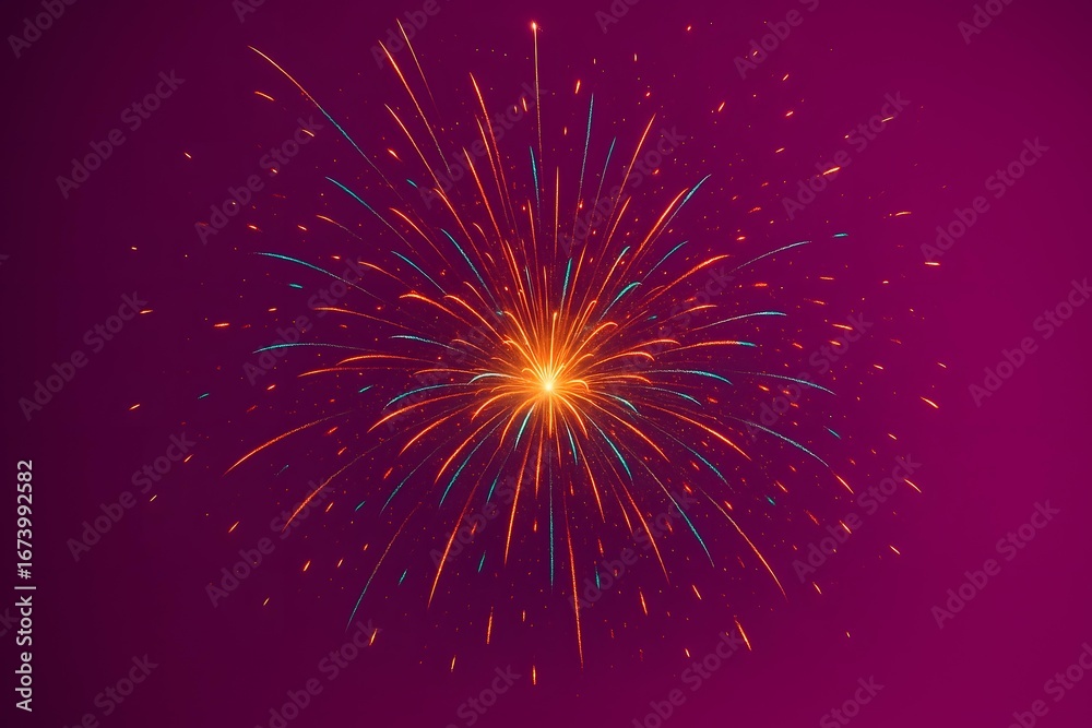 Fototapeta premium Dramatic Fireworks Display with Vibrant Colors
