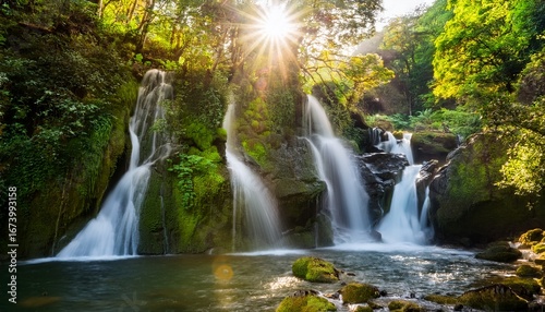 waterfalls embody natural processes of evaporation and precipitation receiving energy and vitality from sun to sustain their flowing wonders