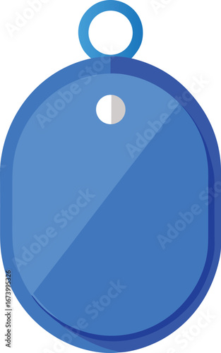 Blue oval bluetooth tracker tag icon with keychain loop scalable vector graphic