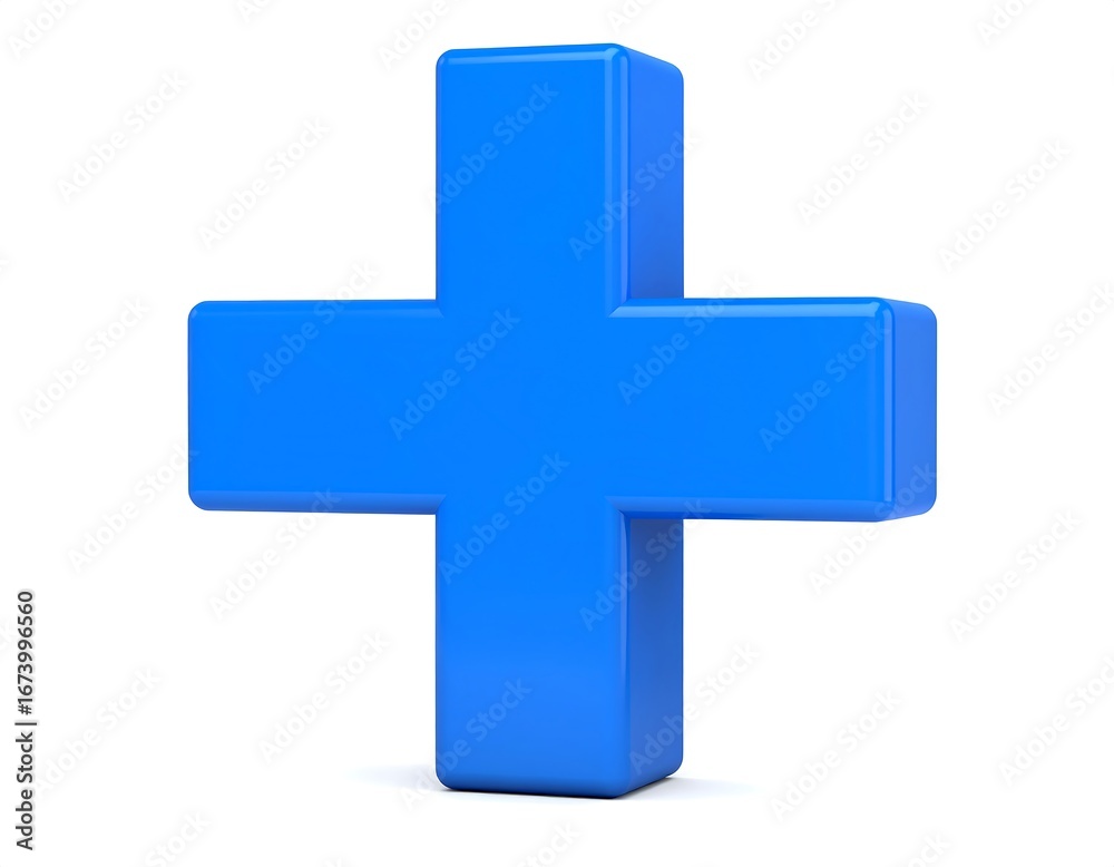 Obraz premium 3D plus symbol, bright blue