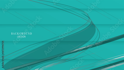  Fluid dynamics abstract background in teal blue color