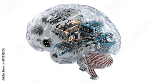Transparent brain with integrated circuitry artificial intelligence technology
