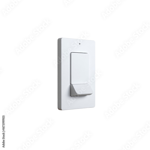 Modern White Light Switch with Indicator Light - Close-up Studio Shot