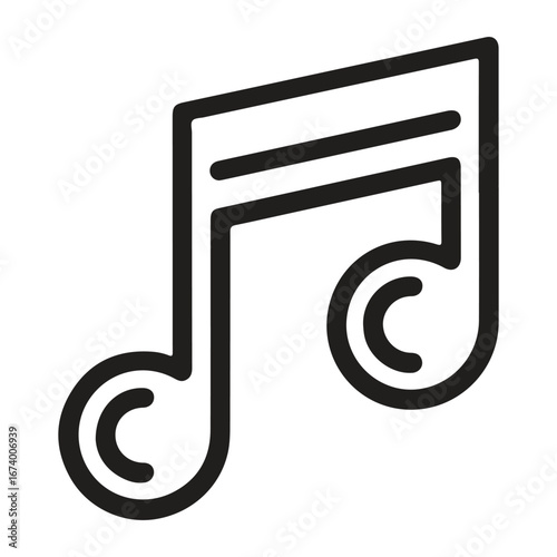 Musical note symbol isolated on white background