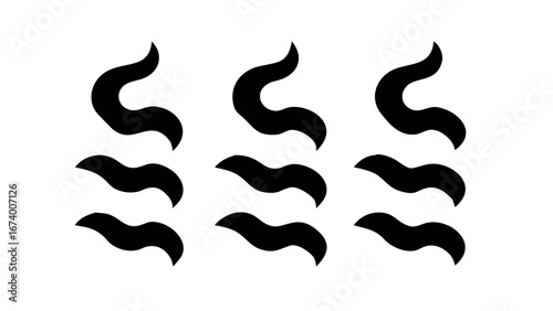 Swirling Black Smoke Wisps abstract curves