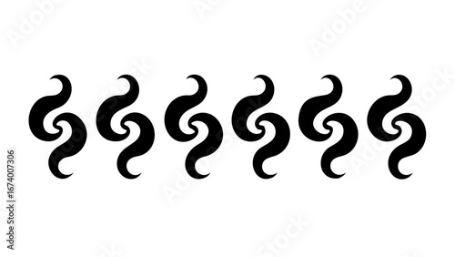 Abstract black steam wisps with transparent background smoke