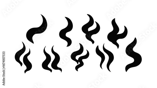 Swirling wisps of smoke rising steam vapor