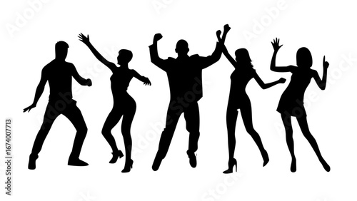 Energetic dancer performing a dynamic leap silhouette