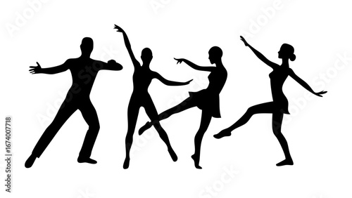 Man and Woman Dancing Together Silhouette couple male