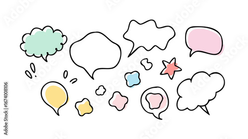 Pastel Speech Bubbles Collection pastel colors communication