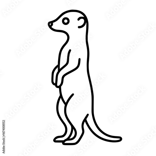 Meerkat Outline Vector Icon