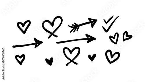 Hand drawn directional arrows collection navigation pointer