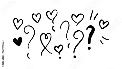 Collection of Stylized Heart Shapes hearts love