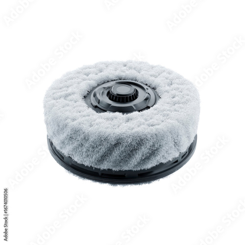 Robotic Floor Cleaning Pad Close-up of a Circular Cleaning Unit with Soft Microfiber
