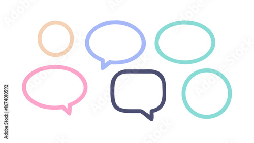 Pastel speech bubbles and chat icons chat bubble conversation