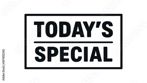 Minimal vector rectangular banner design text TODAY SPECIAL bold font rectangular vector design dividing line isolated on white