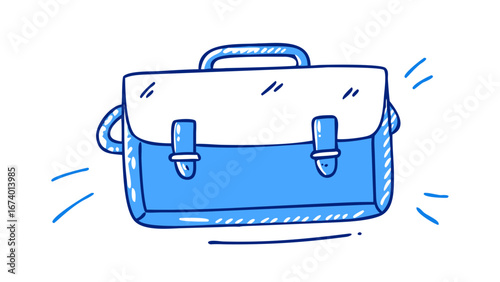 Blue briefcase with black top and silver clasps luggage travel
