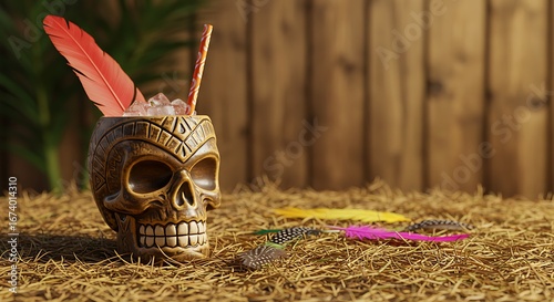 Tiki Skull Cocktail: Island Vibes