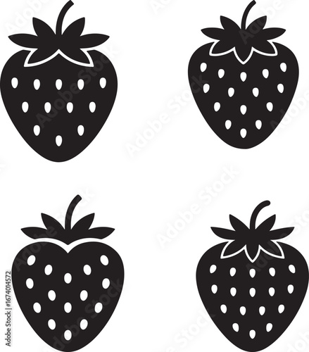 Strawberries and chocolate dessert illustration with fresh ripe berries and leaves