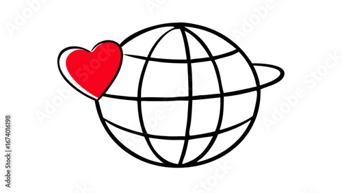 Red heart symbol love romance
