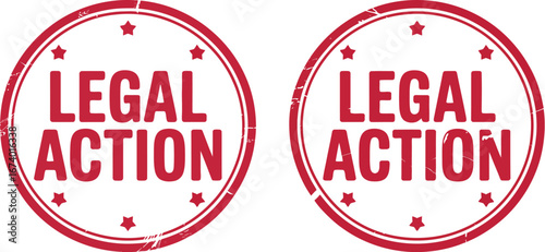 Legal action stamp sign lawsuit court case justice enforcement
