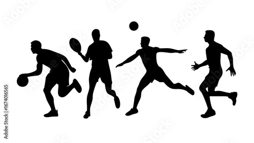 Minimalist black silhouette of a running marathon runner athlete