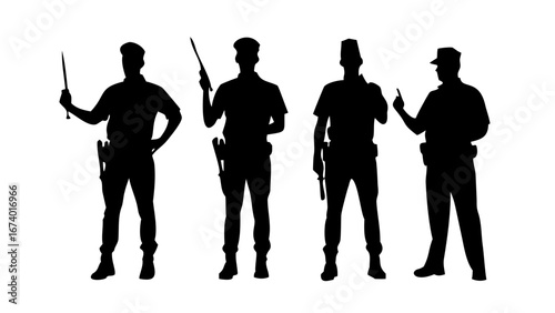 Police officer standing with authority law enforcement uniform