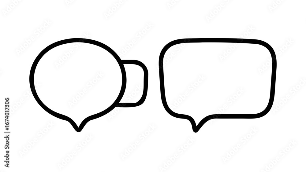 Fototapeta premium Two Speech Bubbles Conversation Dialogue Communication chat bubble
