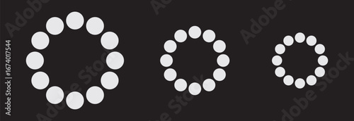 Loading buffering icon set for website or application. Load bar, buffer vector icon. Loading bar icons symbol. Loading status icon. Circle loader collection. eps 10 