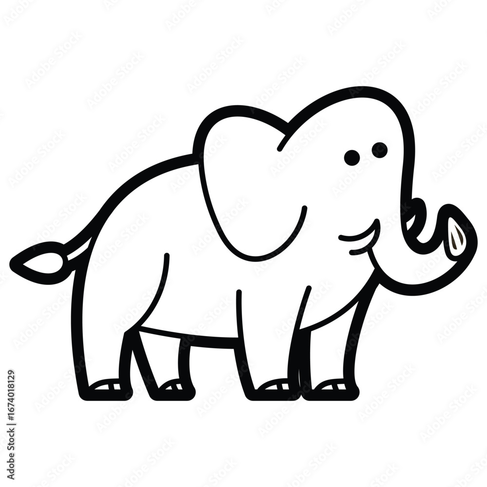 Fototapeta premium cute cartoon line art wild animal exotic fauna suitable for practicing coloring