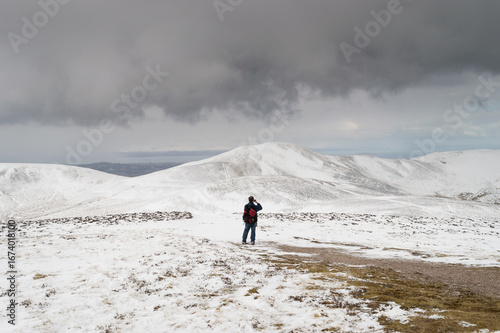 Hiking in the Pentland Hills near Edinburgh in Scotland 