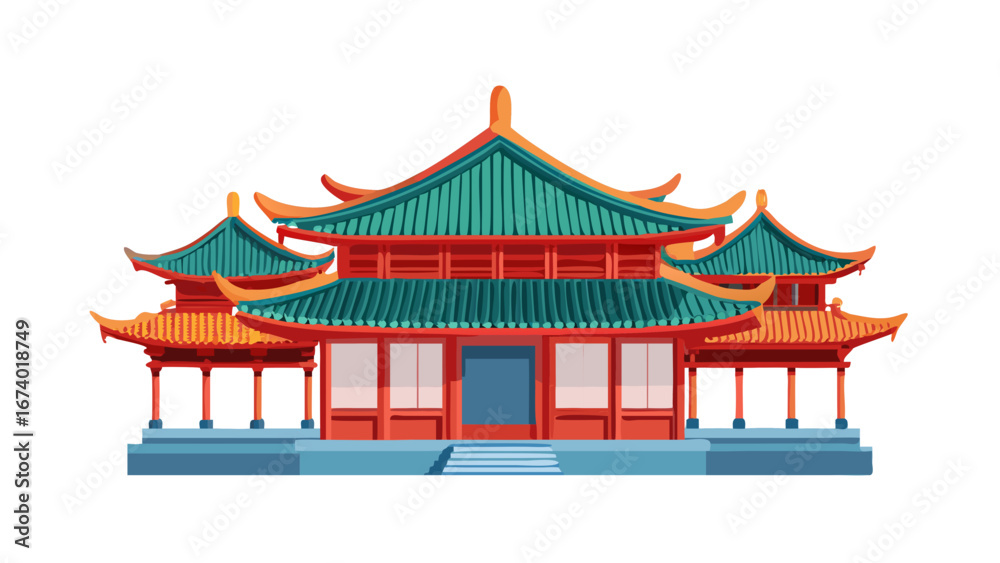 Fototapeta premium Ornate Traditional Asian Pagoda Building asian architecture temple