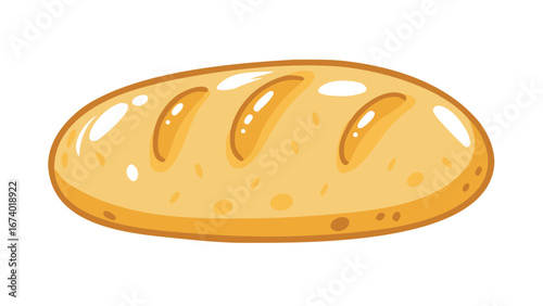 Golden loaf with dark crust markings bread baked goods
