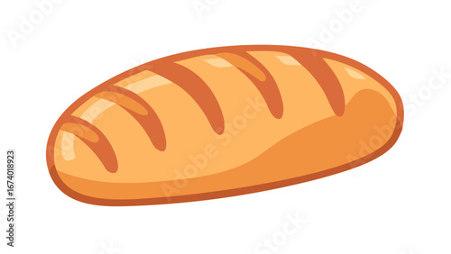 Golden loaf of bread with scoring baked food