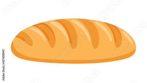Golden loaf with curved lines bread baked