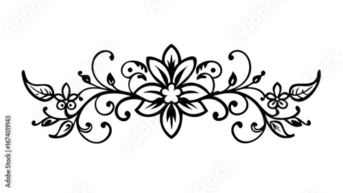 Intricate floral earring silhouette with delicate petal details intricate design