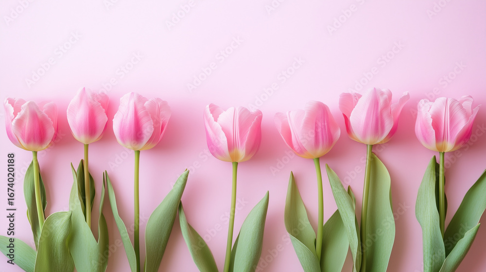 Fototapeta premium ピンクチューリップのフレーム / Pink Tulip Frame