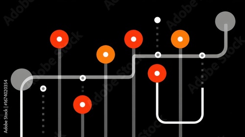 Abstract geometric network design on black background
