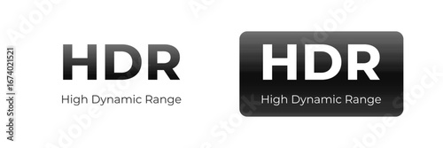 Hdr high dynamic range text design concept on white background.