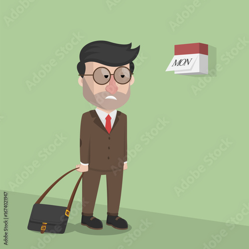 Business man with beard as Arabic business man vector illustration design