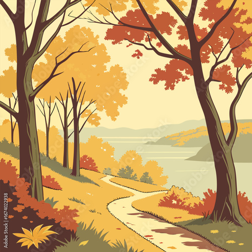 Autumn season celebration graphic with fall elements