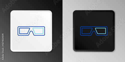 Line 3D cinema glasses icon isolated on grey background. Colorful outline concept. Vector