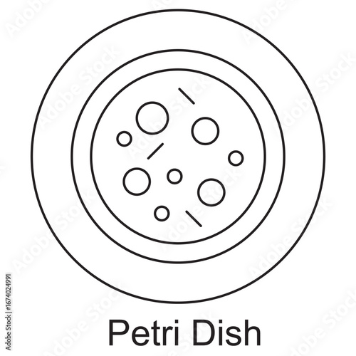 Petri Dish Icon, Culture Petri Dish Icon, Microbiology Petri Dish Icon, Science Experiment Petri Dish Icon, Medical Petri Dish Icon, Research Petri Dish Icon, vector