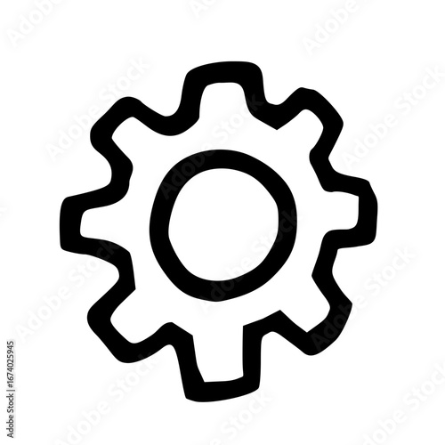settings options gear setting edit wheel cogwheel technology hand drawn doodle icon vector