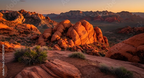 Valley of Fire Sunset Landscape, Nevada.