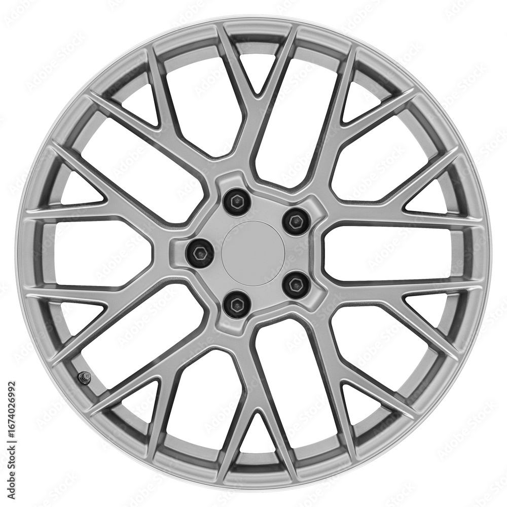 Obraz premium Silver car wheel