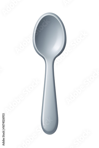 Glossy 3D emoji style spoon icon with smooth gradient shading, bold simple colors, soft highlight lighting, and transparent background, isolated spoon symbol for apps, UI, and marketing design
