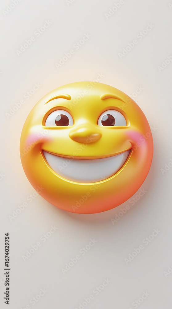 Fototapeta premium Smile Emoji and 3D Icon High Quality Image