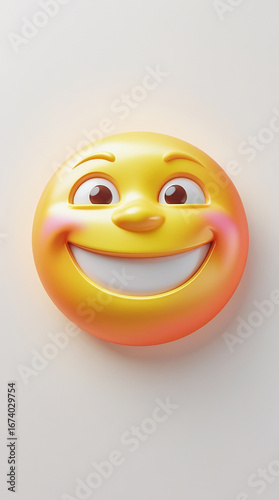 Smile Emoji and 3D Icon High Quality Image